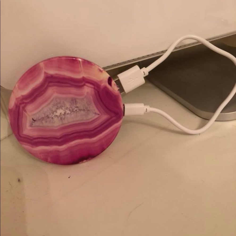 Pink Mirror Portable Charger